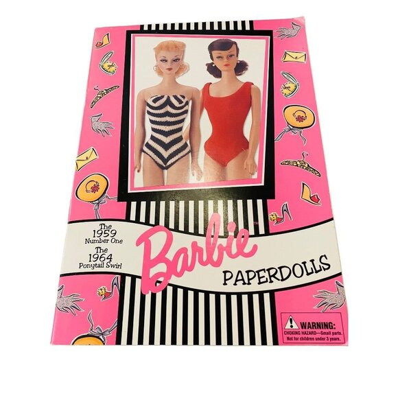 1997 Barbie Mattel for Avon Paper Doll Book 1959 Number One and The 1964 Ponytai - Picture 1 of 12